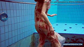 martina's hot croatian body glistens in the pool as she teases underwater solo