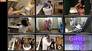 Adrianna Fox spreads her big tits and ass during Tampa university entrance physical backstage