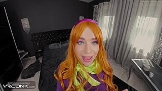 vr conk redhead daphne takes monster cock anal in scooby cosplay