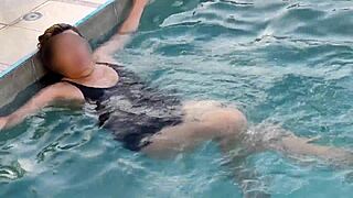 Stepmom Flashes Tits Poolside We Masturbate Cum Pussy!