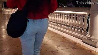 darkchocolatebarbie struts her huge ebony ass in public flashing compilation