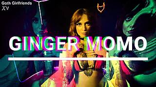 tattooed redhead ginger momo bends over for spicy creampie pounding