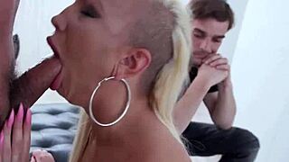 Cuckold Watches Blonde Wife Skylar Xtreme Take Anal Creampie