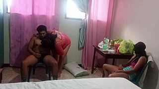 Neighbor granny deep sucks cock while watched intensely