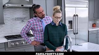 skinny small tits blonde lily larimar fucks jealous big dick johnny castle on kitchen counter