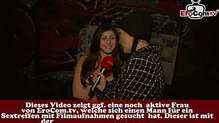 young german girl seduces strangers on public street casting adventure