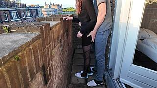 skinny teen whore bent over balcony skirt up riding cock to orgasm