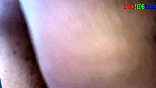 threesome pounding my chubby ebony girlfriend's wet pussy cowgirl outdoors creampie