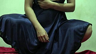 semulus indonesian slut masturbates bottle in satin silk dress 😏🔥