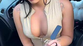 sexy asian stopped by cop fucks raw in woods