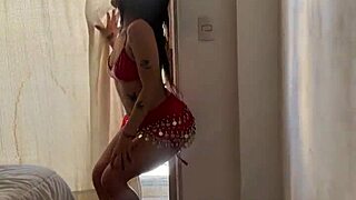 brunette with huge ass dances as my cock hardens