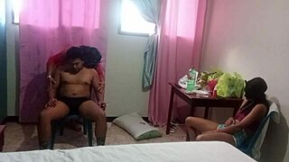 Neighbor granny deep sucks cock while watched intensely