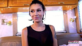 Tattooed Raven Lane Sucks Cock and Takes Pussy Pounding
