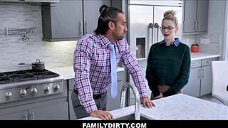 skinny small tits blonde lily larimar fucks jealous big dick johnny castle on kitchen counter