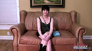 Short haired cutie Cora rims ass and blows juicy cock