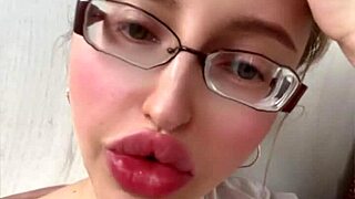 My huge blonde russian fetish with glasses and lipstick lips
