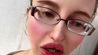 My huge blonde russian fetish with glasses and lipstick lips