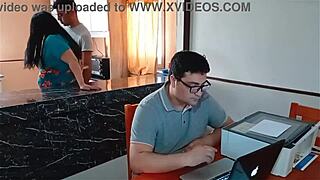 MY CUCK HUSBAND WORKS WHILE STEPSON FUCKS MY ASIAN PUSSY KITCHEN
