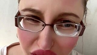 My huge blonde russian fetish with glasses and lipstick lips