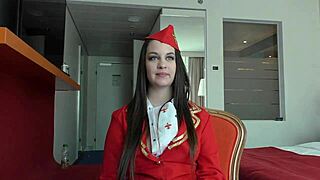 Air Hostess Angelina Brill Takes Huge Creampie!