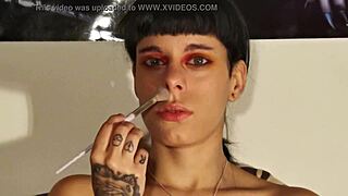 teen goth girls sneeze out huge snot in kinky humiliation fetish pov