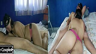 lonely latina milf couple rides cock wildly chasing home orgasm