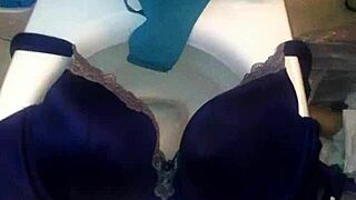 stepsis 40dd bra slut takes massive cumshot load