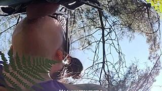 Horny backstage blowjob deepthroat cumshot surprise for cameraman pov