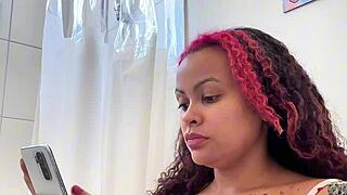 Chubby Latina's Gassy Morning Toilet Farts Outdoors