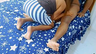 Husband pounds sleeping indian slut's tight holes hard