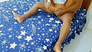 Husband pounds sleeping indian slut's tight holes hard