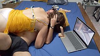 french slut amoul in satin panties takes pov doggystyle ass licking dirty talk rush!