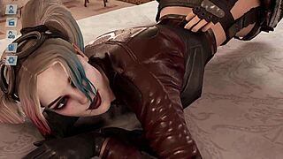 harley quinn impaled by mutated cock in 3d hentai