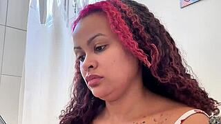 Chubby Latina's Gassy Morning Toilet Farts Outdoors