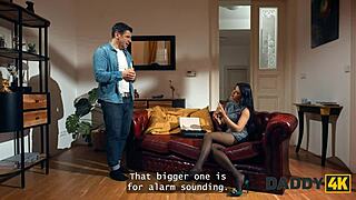 brunette cheats on bf next room with daddy