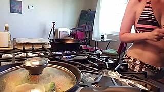 aurora willows tempts with clean eating and shaved pussy tease