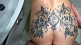 Fucked big ass hard anal in bathroom close up