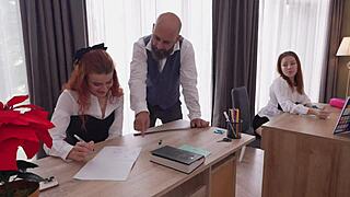 Professor Stretches Our Tight Teen Holes Wide in Rough 3some Pounding