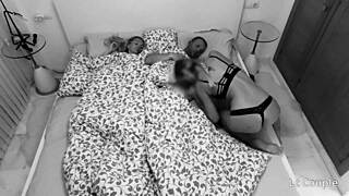 Hey, watch my horny wife’s friend sneak into bed for amateur FFM? 🔥