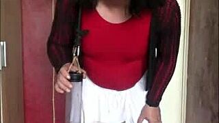 sissy crossdresser begs to swallow your hot piss load now