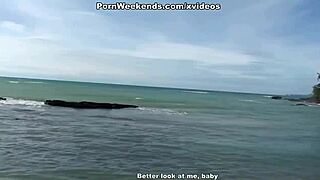 Hardcore rocky beach fuck rips clothes in wild holiday passion