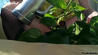 watering my plants totally naked on the balcony for all to see part 02
