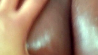 Oil That Big Booty Ebony Wife's Ass And Pussy Now!