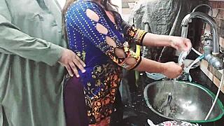 Village maid seduced and fucked hard in kitchen alone