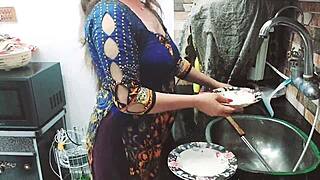 Village maid seduced and fucked hard in kitchen alone