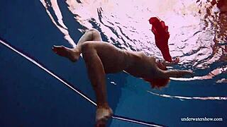 sexy czech babe avenna swims nude showing tight wet pussy underwater