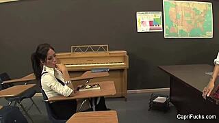 capri cavanni's sexy classroom lesbian tease