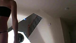 blonde amber wiggles perfect butt up close