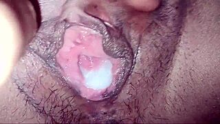 public creampie pussy squirts from hard fingering
