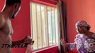 my sexy neighbor wife moans for my giant african cock
